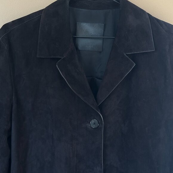 MASSIMO DUTTI DARK BROWN SUEDE LEATHER JACKET - SIZE SMALL - Picture 4 of 9